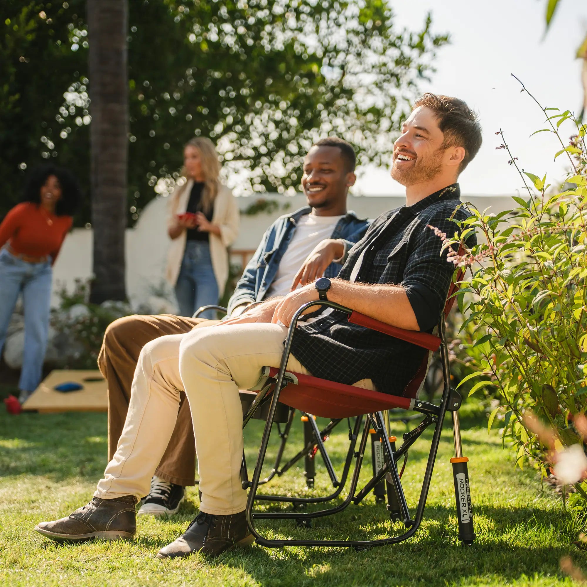 Ultra-Comfortable Freestyle Rocker XL with Side Table - Rocker Chair for Camping & Lawns Detail